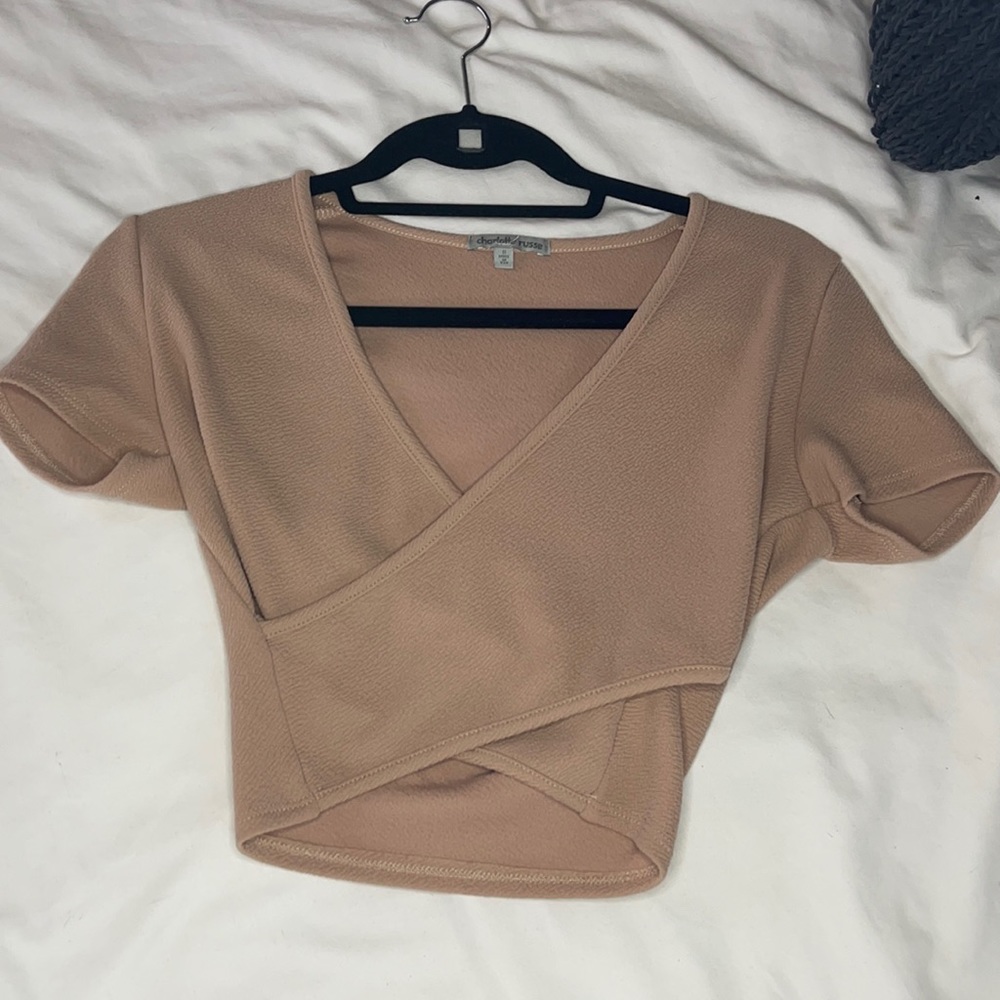 Charlotte Russe tan crop top